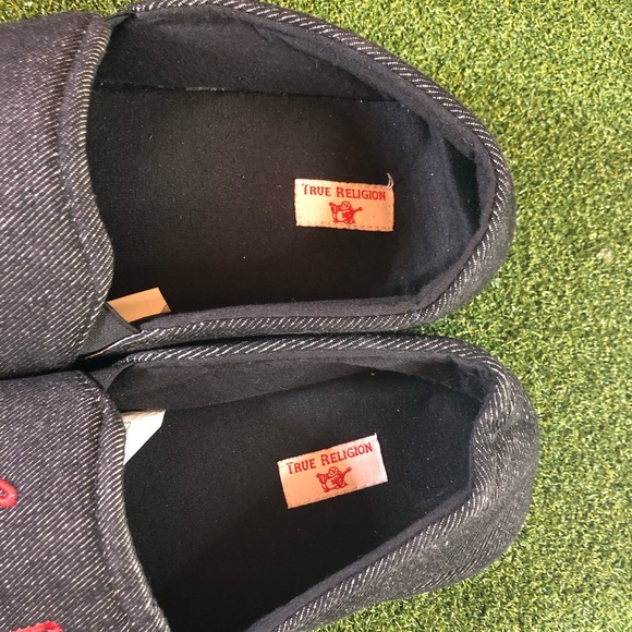 True Religion Black Comfort Slip On Slippers Men’s 11 - 12 - Picture 7 of 8